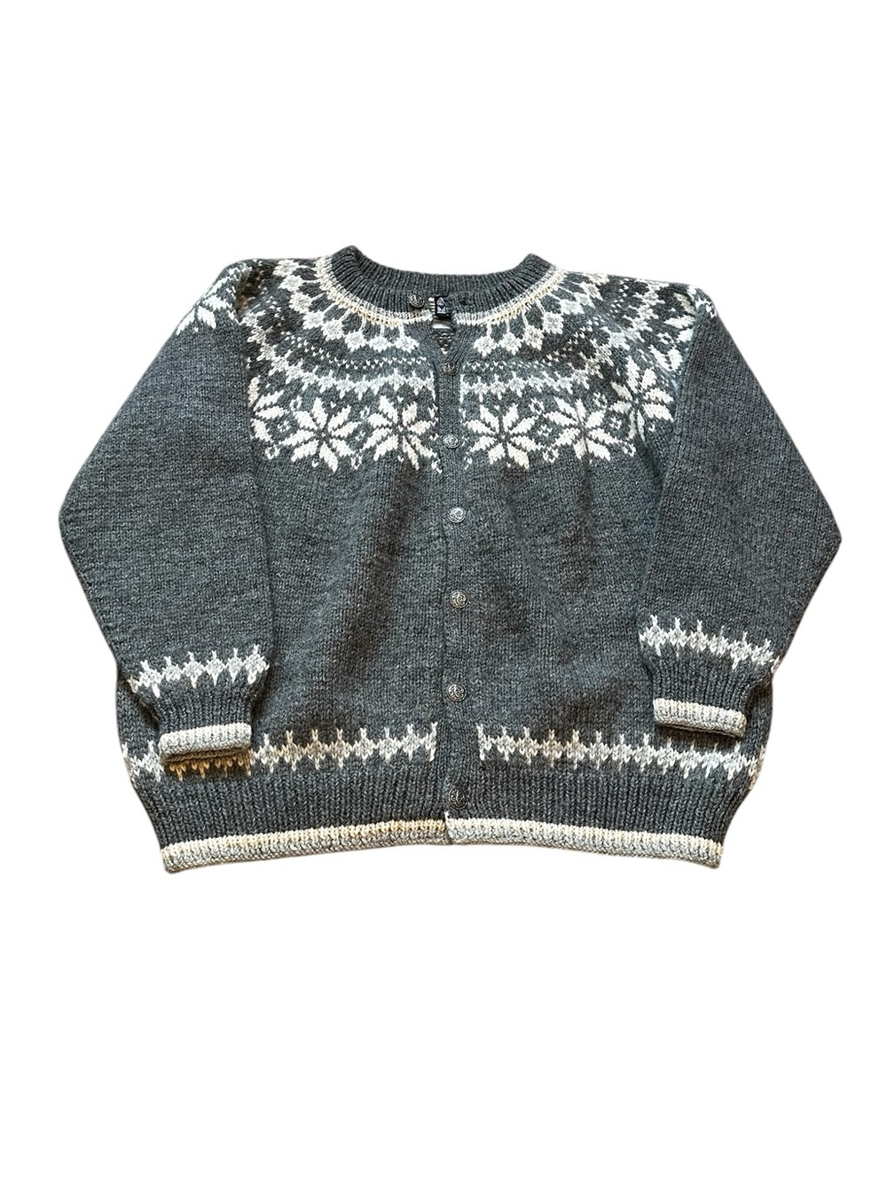 DALE OF NORWAY Mens XL Vintage Cardigan Sweater Fair Isle 100% Wool Nordic